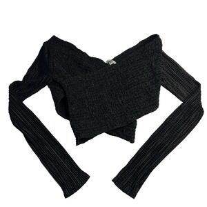 Show Me Your Mumu Gauze Crop‎ Black Shirt Women Small Party Rave City Boho